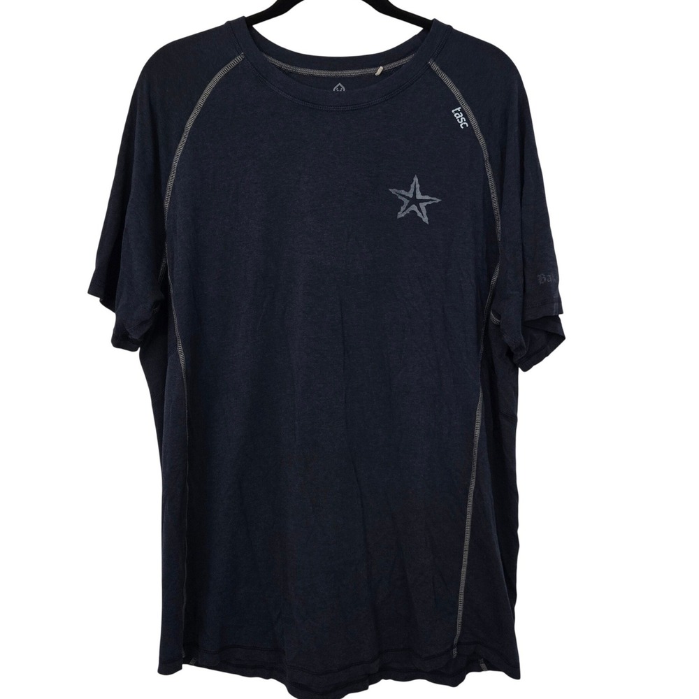 tasc‎ Performance Mens XL TShirt Barrys Bootcamp Heather Navy Blue Bamboo Blend